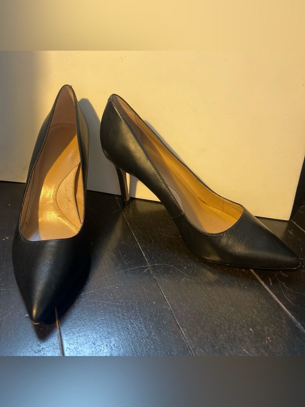 Banana Republic Black Pointed-Toe Leather Pumps